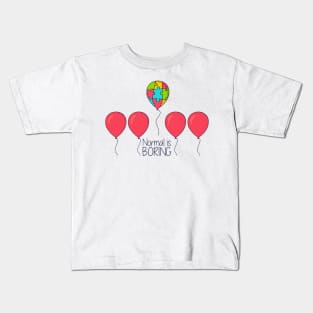 'Normal Is Boring' Autism Awareness Shirt Kids T-Shirt